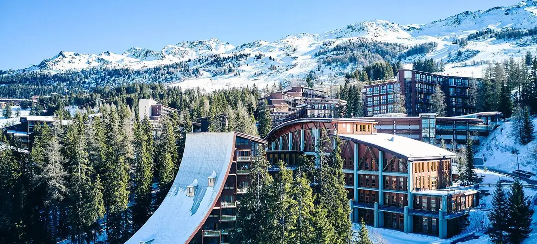 Charlotte Perriand’s iconic architecture in Les Arcs, among snowy forests